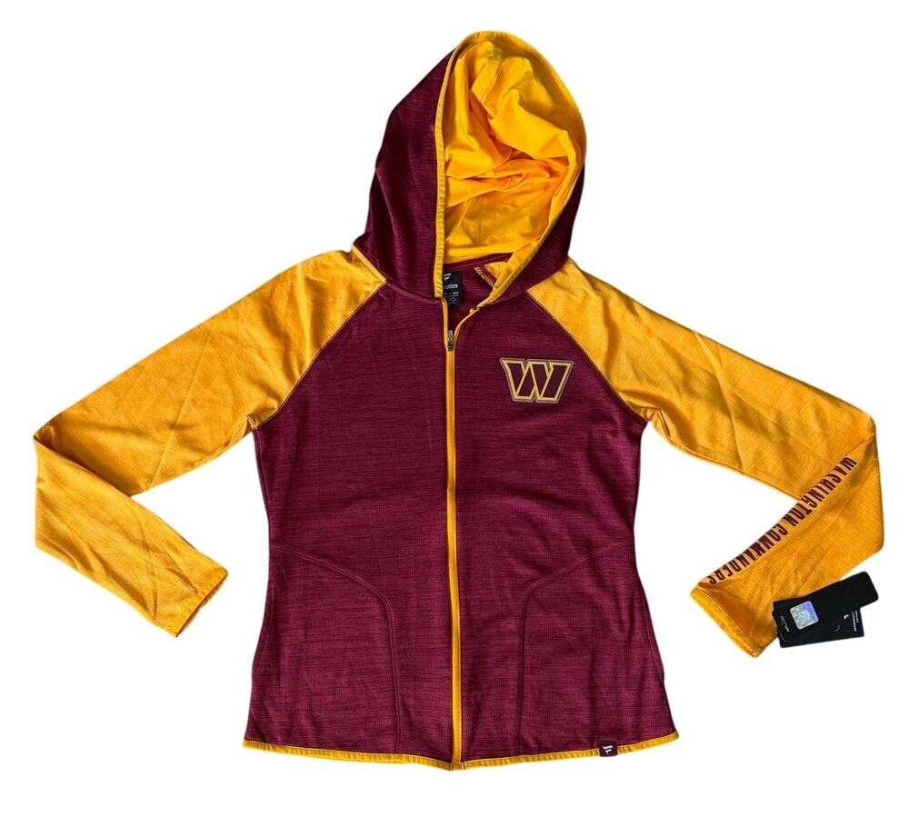 Fanatics Washington Commanders Women’s Full Zip Hoodie Burgundy Gold NWT S